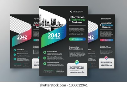 Corporate Flyer Design Template in A4. 3 Color ways included. Can be adapt to Brochure, Annual Report, Magazine,Poster, Corporate Presentation, Portfolio, Banner, Website.