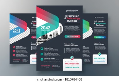Corporate Flyer Design Template in A4. 3 Color ways included. Can be adapt to Brochure, Annual Report, Magazine,Poster, Corporate Presentation, Portfolio, Banner, Website.