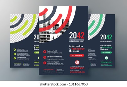 Corporate Flyer Design Template in A4. 3 Color ways included. Can be adapt to Brochure, Annual Report, Magazine,Poster, Corporate Presentation, Portfolio, Banner, Website.