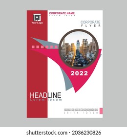 Corporate flyer design template. A4 vector illustration. Cover page design 