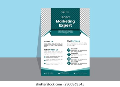 Corporate Flyer design Design Template in A4 size. Modern business multipurpose flyer design and company cover page template. Business flyer design template Vector illustration business.