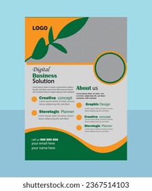 Plantilla de diseño de volante corporativo en A4.