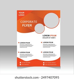 Plantilla de diseño de volante Corporativa en A4. 3 formas de color incluidas. Se puede adaptar al folleto, informe anual, revista, póster, presentación Corporativa, Cartera, Anuncio, Sitio web.