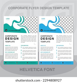 plantilla de diseño de folleto corporativo. diseño creativo y moderno , abstracto , nuevo azul, verde, disposición, diseño de apariencia exterior