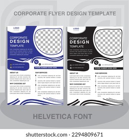 corporate flyer design template. creative and modern design , abstract , new blue, green, layout, out look design