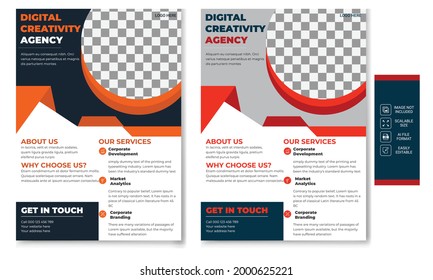 Corporate flyer design template. The design and layout of a brochure, annual report, poster, and flyer in A4