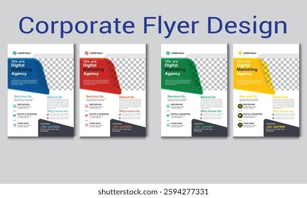 Corporate Flyer Design template, modern business flyer design template,poster, with four color, marketing, layout, graphic, publication, design, presentation, booklet, templ  print of a4 size