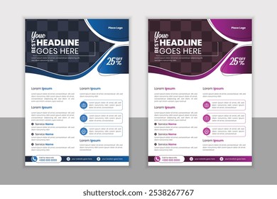 Corporate flyer design template for multipurpose use  | Modern flyer design for corporate branding | Effective flyer design for brand promotion | Sleek corporate flyer, ideal for marketing