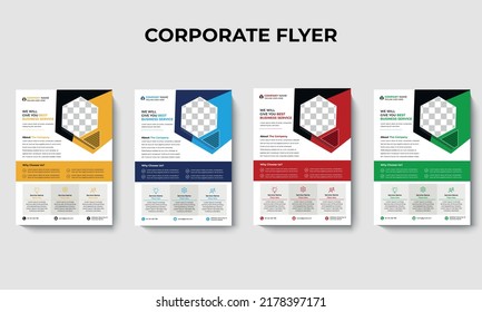  Corporate flyer Design template vector for business.AI  EPS File. Print Ready Flyer.