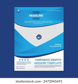 Corporate Sound Flyer Design Vorlage Vektorgrafik, Faltblatt, Cover, Präsentation, abstrakter flacher Hintergrund, Layout mit zwei Farben.