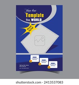 Corporate flyer design template, world explore flyer design