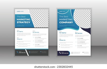 Corporate Flyer Design-Vorlage für Ihr Unternehmen mit abstrakten Formen