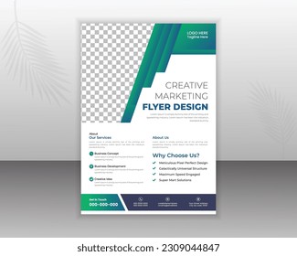 Corporate Flyer Design Template For Your Business With Abstract Shapes