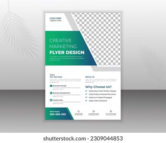 Corporate Flyer Design Template For Your Business With Abstract Shapes