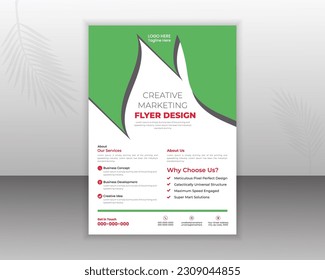 Corporate Flyer Design Template For Your Business With Abstract Shapes