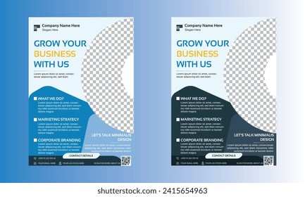 corporate flyer design in two color 