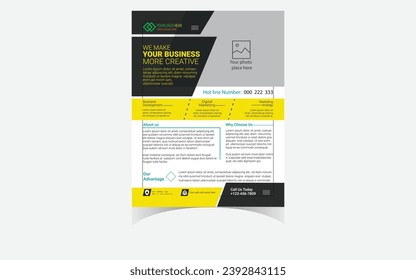 Corporate Flyer Design, Vector and Business Template.