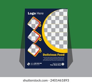 corporate flyer design, vector food template.