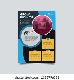 Design-Vektorvorlage für Firmenflyer in A4-Größe, Marketingbroschüre 