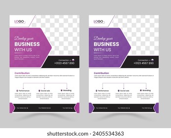 Corporate flyer design vector template, Creative and modern flyer you can used commercial business.