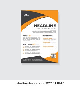 Corporate Flyer Design, yellow black theme vector leaflet design