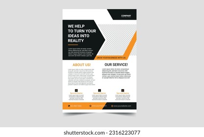 diseño de volante corporativo, vector y plantilla