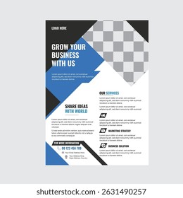 Corporate Flyer Layout for Company Promotion. Professional Business Marketing Flyer. Corporate, Business, Promotion, Marketing Flyer.
