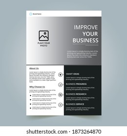 Diseño de volante corporativo con forma geométrica en tamaño A4. Diseño de Folleto, Elementos Gráficos, Portada, Cartel, Informe Anual.