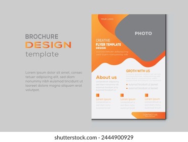 Corporate Flyer Layout with Graphic Elements and Orange Accents