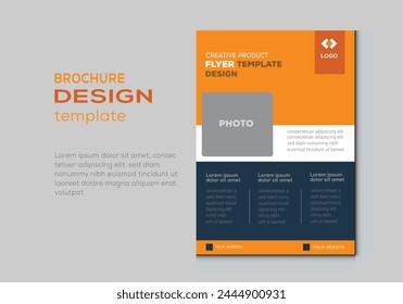 Corporate Flyer Layout with Graphic Elements and Orange Accents