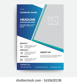 Corporate Flyer Poster Brochure Cover One Page Layout Design Template In A4 Size