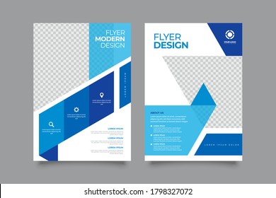 Corporate Flyer Poster Brochure Cover One Page Layout Design Template In A4 Size.