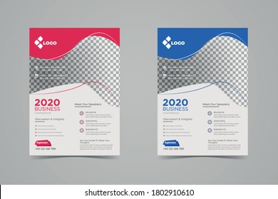 Corporate flyer poster brochure cover one page layout design template in A4 size.Annual Report Vector illustration.