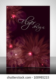 Corporate flyer, poster or cover design with abstract floral design  and space for your text. EPS10, Vector Illustration.