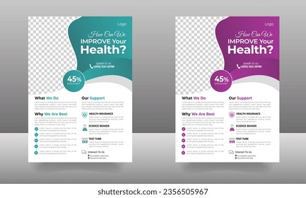 Corporate Flyer poster pamphlet brochure cover design layout background, two colors scheme, vector template in A4 size - Vector.