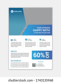 Corporate flyer  poster template A4 print ready, vector illustration template design in A4 size 