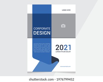 Corporate flyer poster template design with abstract annual report cover layout