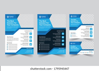 Corporate Flyer Set Or Facebook Cover And Web Banner Template