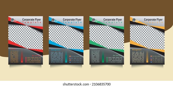 Plantilla de viajero corporativo, papel de tamaño A4, formato eps, versión de 4 colores