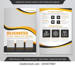 corporate flyer template with abstract background style