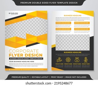 corporate flyer template with abstract background style use for business cover and company ads