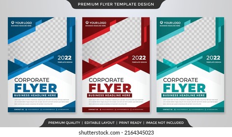 corporate flyer template with abstract and minimalist style use for cover and brochure
