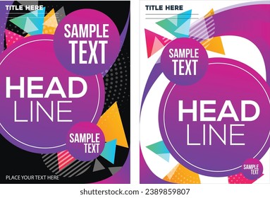 Corporate flyer template colorful circles triangles decoration