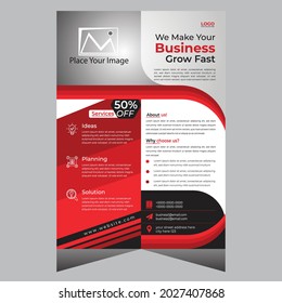 corporate flyer template for commercial business, print ready template 