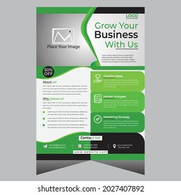 corporate flyer template for commercial business, print ready template 