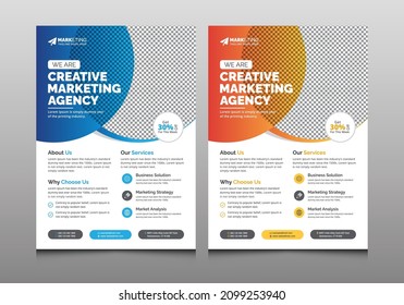 Corporate Flyer Template, Creative Business Leaflet Layout for Marketing, Advertisement, Promotion