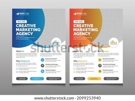 Corporate Flyer Template, Creative Business Leaflet Layout for Marketing, Advertisement, Promotion