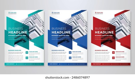 corporate flyer template design in A4 editable layout for business cover and company brochure