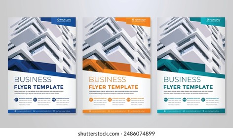 corporate flyer template design in A4 editable layout for business cover and company brochure