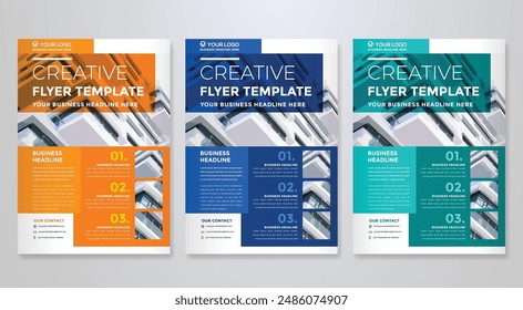 corporate flyer template design in A4 editable layout for business cover and company brochure